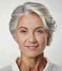 KI-generiertes, sympatisches Gesicht einer Frau