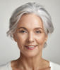 KI-generiertes, sympatisches Gesicht einer Frau