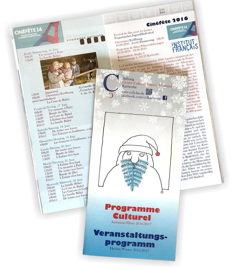 Veranstaltungsprogramm Centre Culturel Franco-Allemand, Karlsruhe