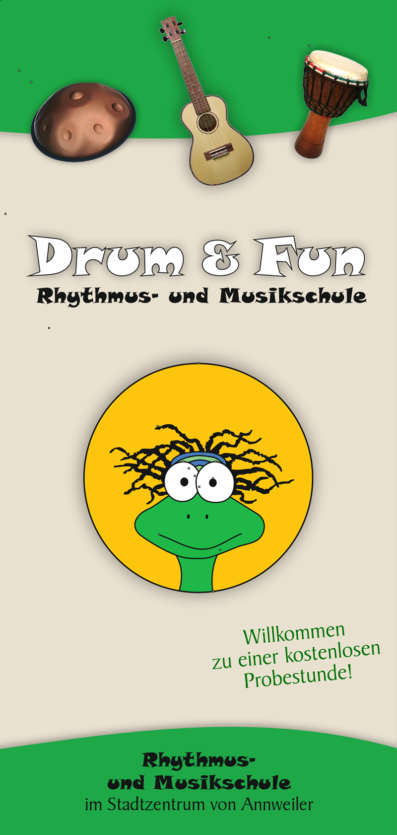 Flyer Rhythmus- und Musikschule Drum & Fun, Annweiler