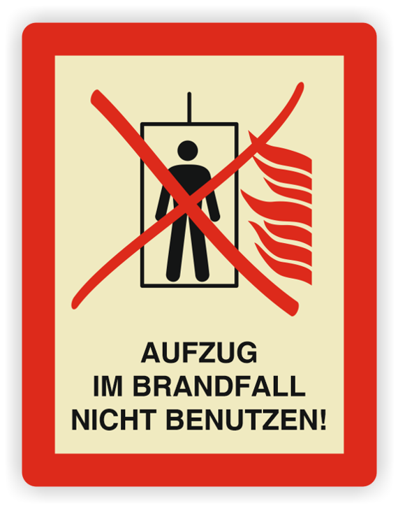 Warn-Aufkleber Fahrstuhl, Berlin