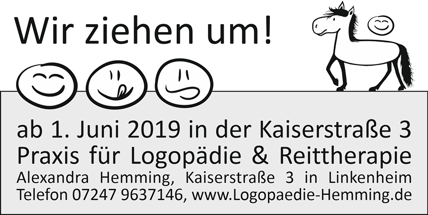 Anzeige Praxis für Logopädie und Reittherapie, Linkenheim