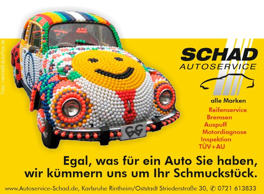Anzeige Autoservice Schad, Karlsruhe