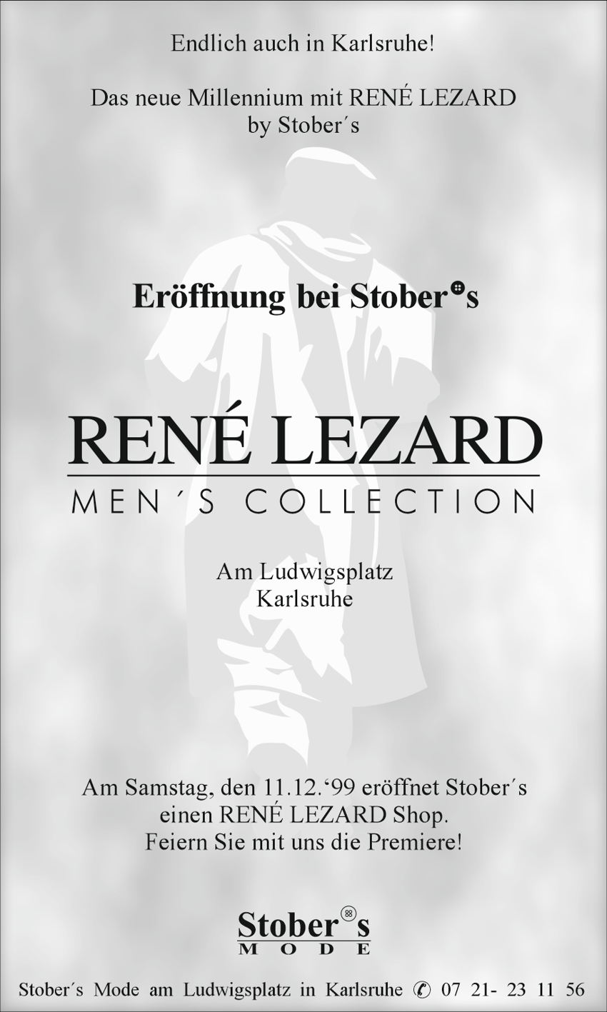 Anzeige Stober*s Herrenmode, Karlsruhe
