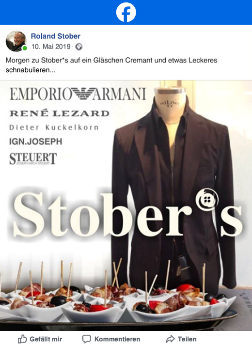 Facebook Stober*s Herrenmode