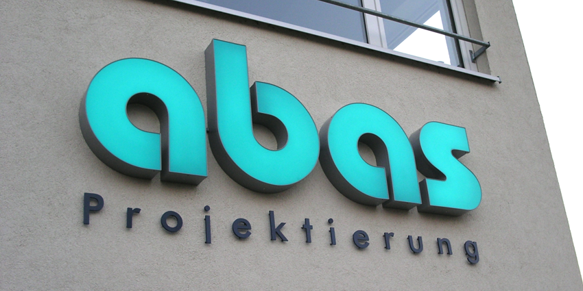 Leuchtwerbung Abas Projektierung