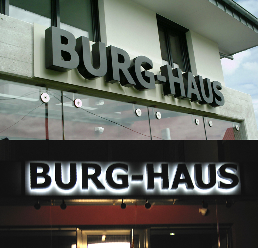Leuchtwerbung BURG-HAUS