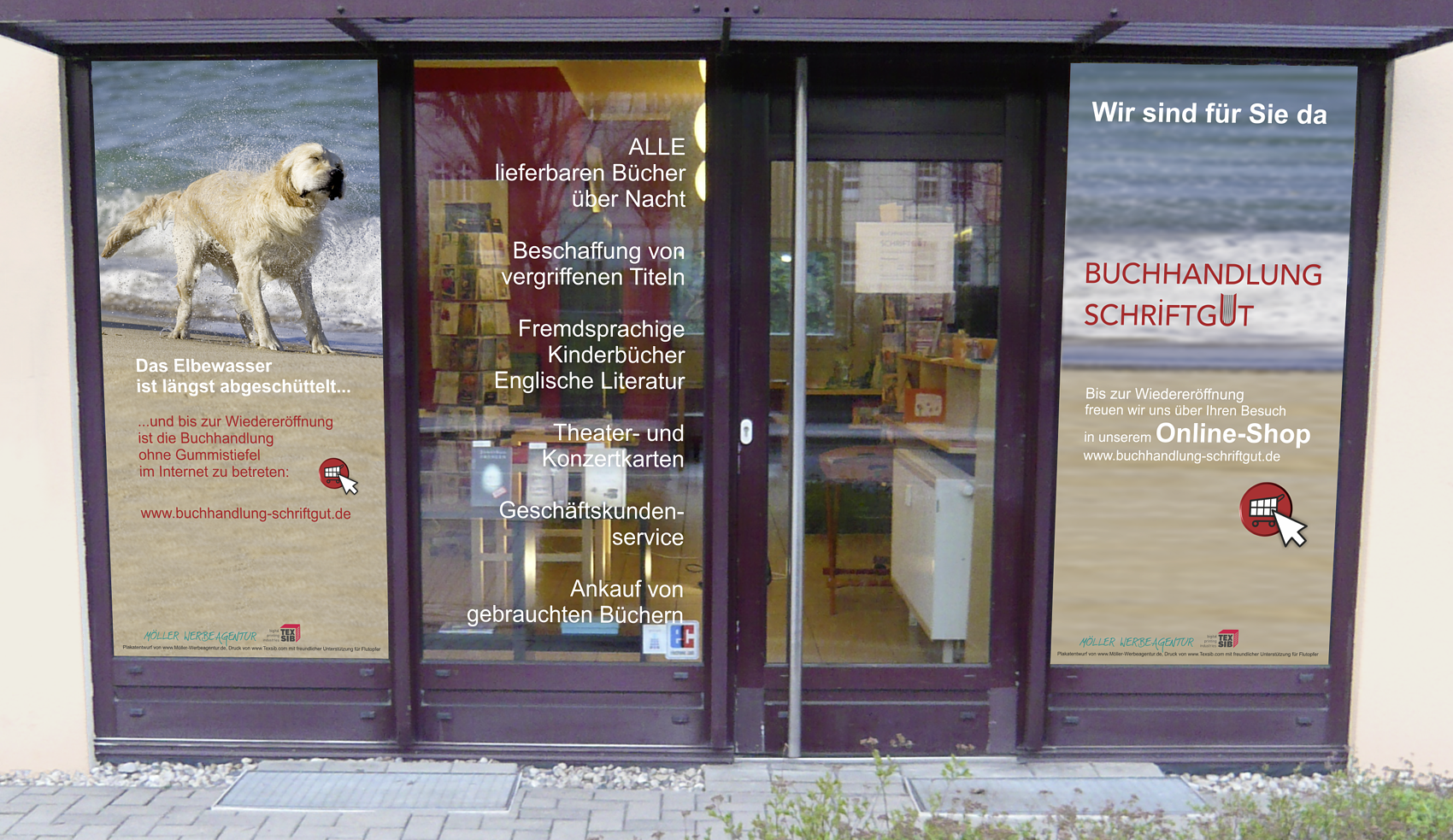 Schaufenster Buchhandlung Schriftgut