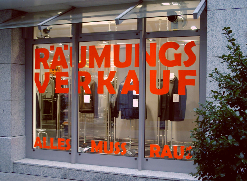 Schaufenster Räumungsverkauf