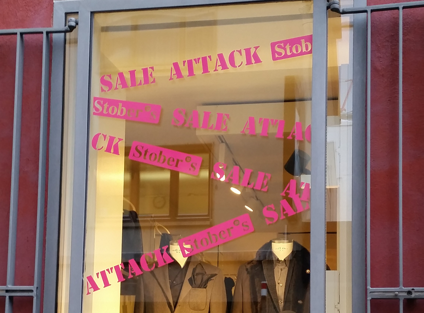 Schaufenster Sale Attack Stober*s