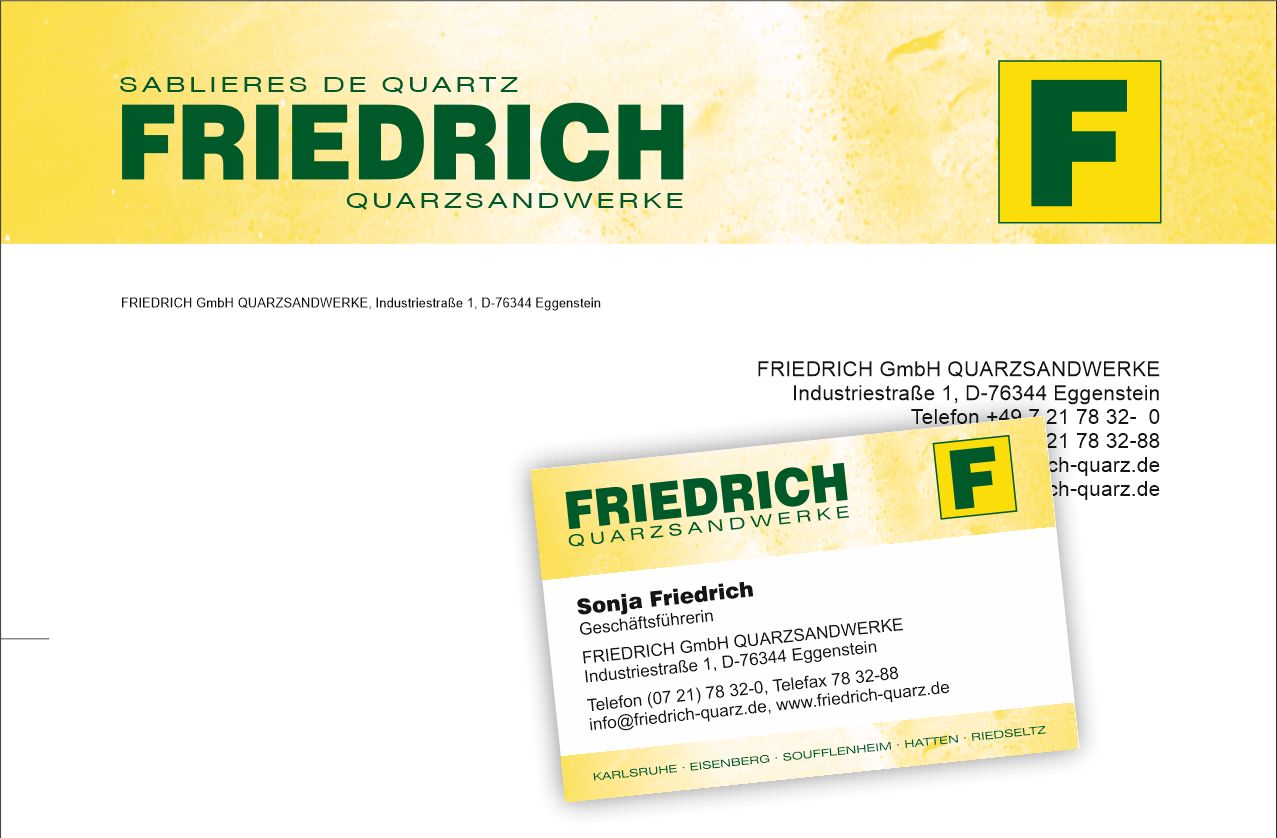 Geschäftsdrucksachen Friedrich Quarzsandwerke